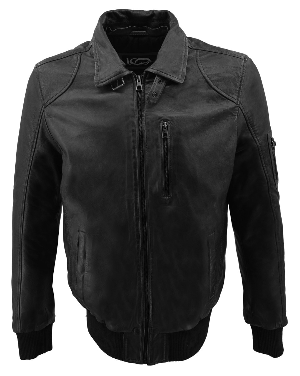 ΔΕΡΜΑΤΙΝΟ ΑΝΔΡΙΚΟ ΜΠΟΥΦΑΝ ΚΩΔΙΚΟΣ: 37-M-A2-PILOT (BLACK) - Image 4