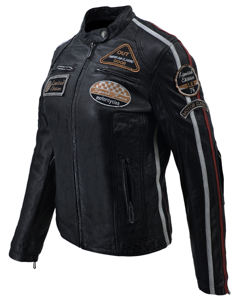 ΔΕΡΜΑΤΙΝΟ ΓΥΝΑΙΚΕΙΟ BIKER ΜΠΟΥΦΑΝ ΚΩΔΙΚΟΣ: 37-W-06 (BLACK) - Image 5