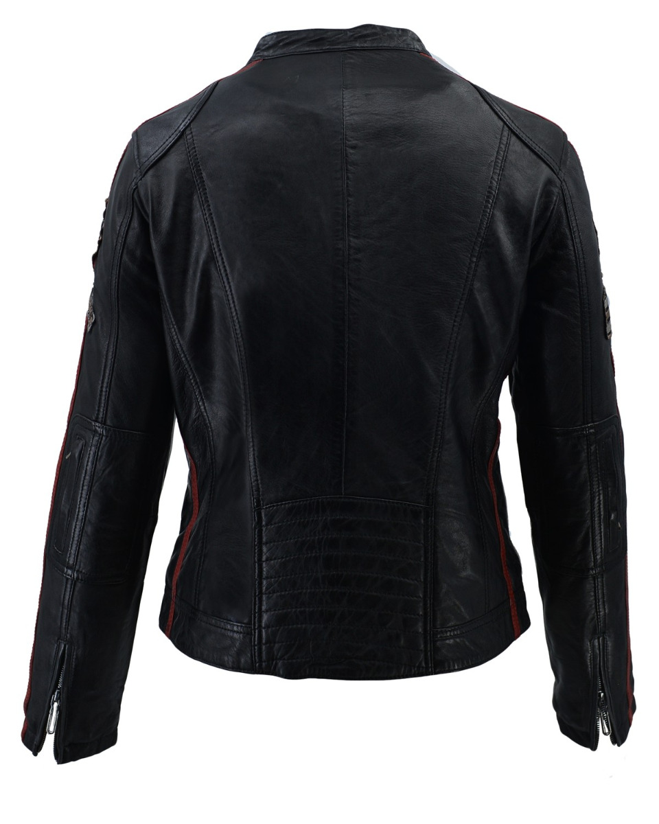 ΔΕΡΜΑΤΙΝΟ ΓΥΝΑΙΚΕΙΟ BIKER ΜΠΟΥΦΑΝ ΚΩΔΙΚΟΣ: 37-W-06 (BLACK) - Image 8
