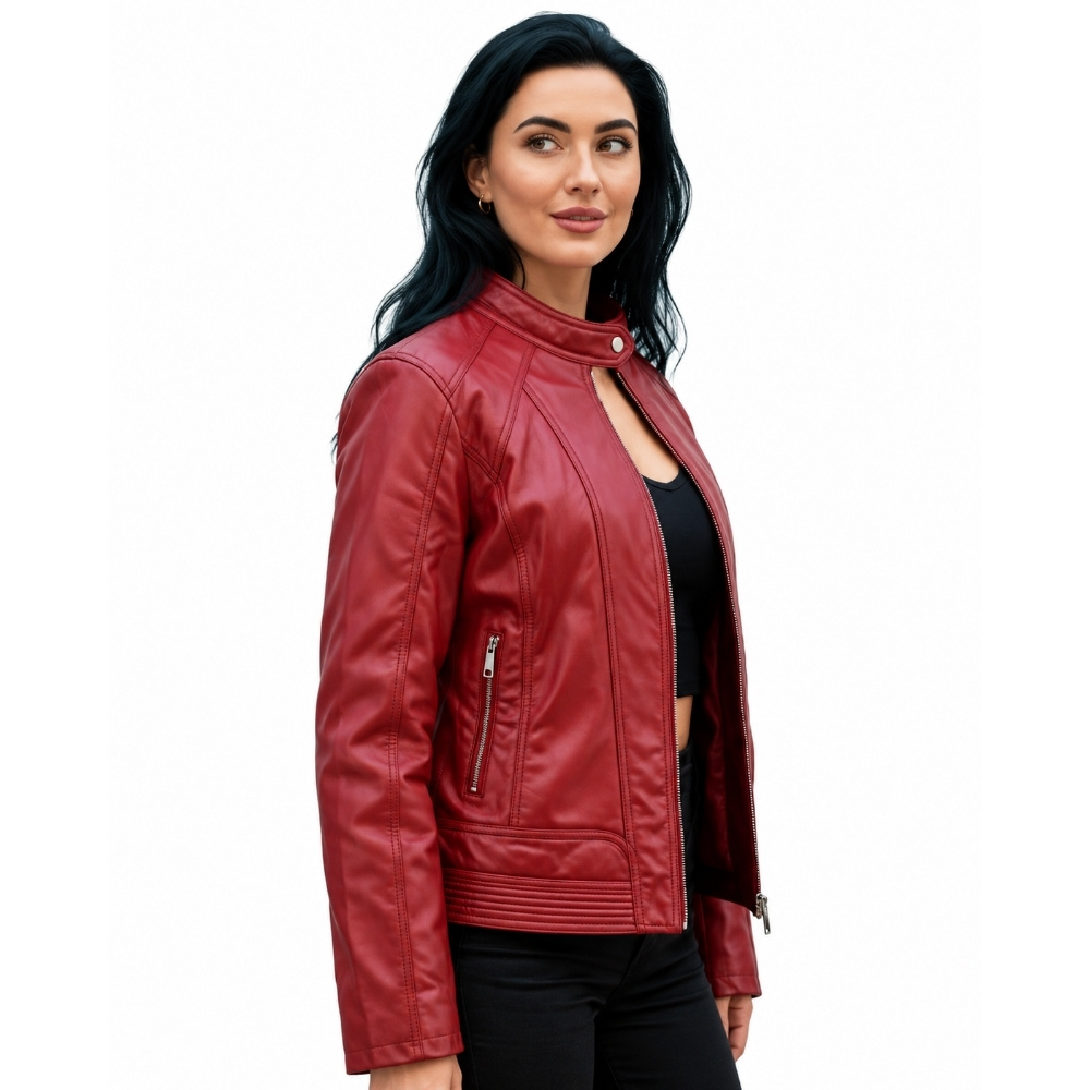 ΔΕΡΜΑΤΙΝΟ ΓΥΝΑΙΚΕΙΟ ΜΠΟΥΦΑΝ ΚΩΔΙΚΟΣ: 37-W-DORIANA-BIG (RED) - Image 2