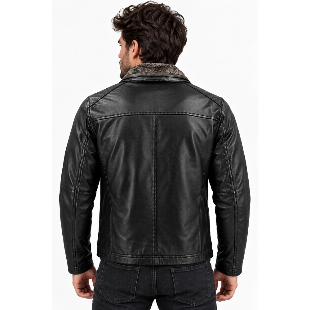 ΔΕΡΜΑΤΙΝΟ ΑΝΔΡΙΚΟ ΜΠΟΥΦΑΝ ΚΩΔΙΚΟΣ: 08-M-EAMON-E(BLACK) - Image 5